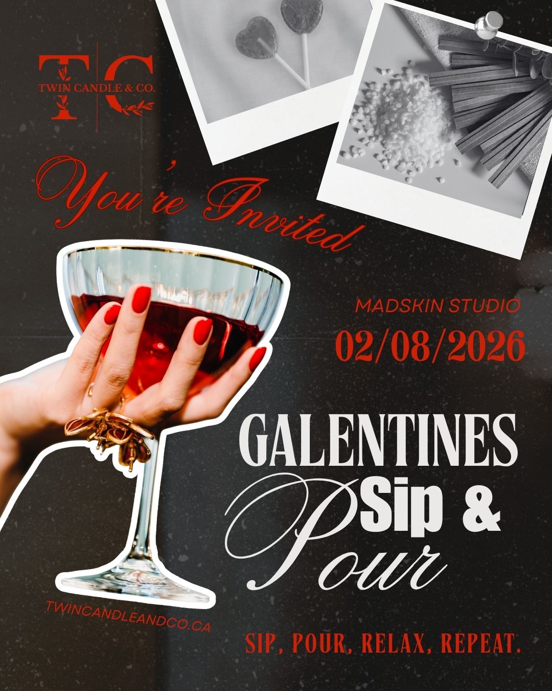 🕯️ Galentine’s Sip & Pour: Candle Making Workshop